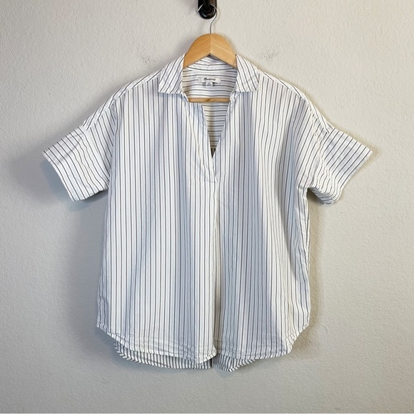 Madewell White and Black Striped Top - Picture 3 of 10